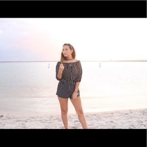 Black & White Off the shoulder romper